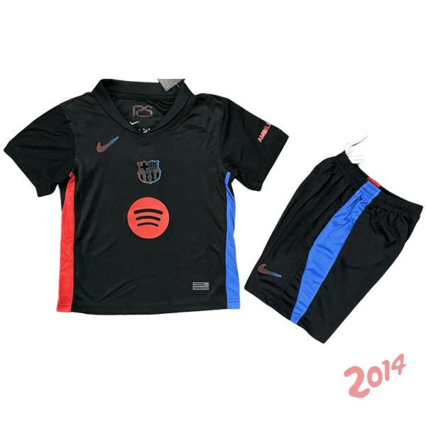 Camiseta Del Conjunto Completo Barcelona Ninos Segunda 2024/2025 I Negro