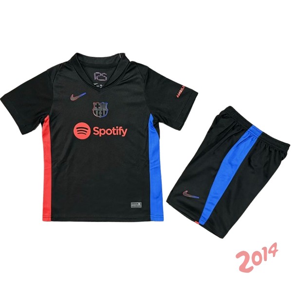 Camiseta Del Conjunto Completo Barcelona Ninos Segunda 2024/2025 Negro