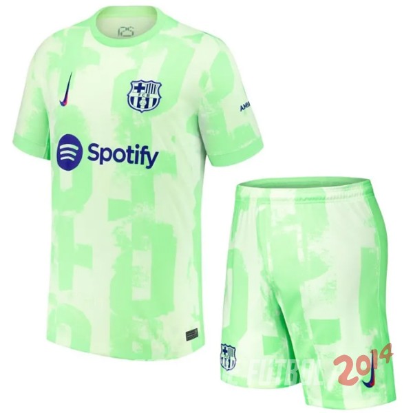 Camiseta Del Conjunto Completo Barcelona Ninos Tercera 2024/2025 Verde
