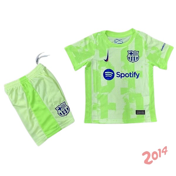 Camiseta Del Conjunto Completo Barcelona Ninos Tercera 2024/2025 Verde