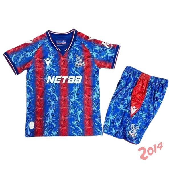 Camiseta Del Conjunto Completo Crystal Palace Ninos Primera 2024/2025 Rojo Azul