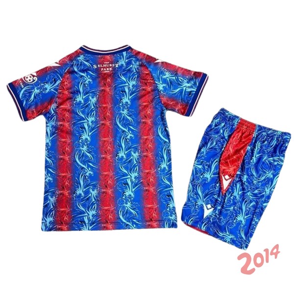 Camiseta Del Conjunto Completo Crystal Palace Ninos Primera 2024/2025 Rojo Azul