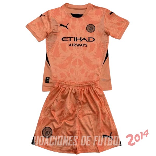 Camiseta Del Conjunto Completo Hombre Manchester City Portero 2024/2025 Naranja
