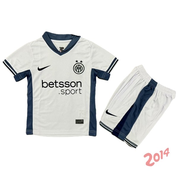 Camiseta Del Conjunto Completo Inter Milan Ninos Segunda 2024/2025 Blanco