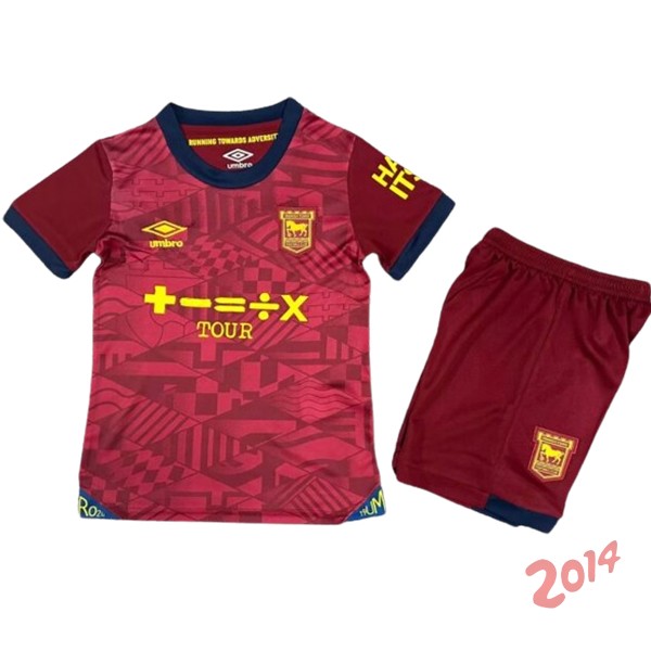 Camiseta Del Conjunto Completo Ipswich Town Ninos Segunda 2024/2025 Rojo