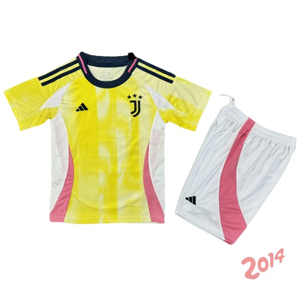 Camiseta Del Conjunto Completo Juventus Ninos Segunda 2024/2025 Amarillo Blanco