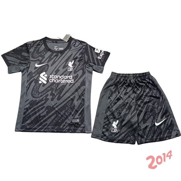 Camiseta Del Conjunto Completo Liverpool Ninos Portero 2024/2025 Negro