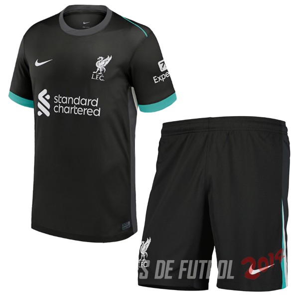 Camiseta Del Conjunto Completo Liverpool Ninos Segunda 2024/2025 Negro