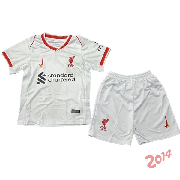 Camiseta Del Conjunto Completo Liverpool Ninos Tercera 2024/2025 Blanco