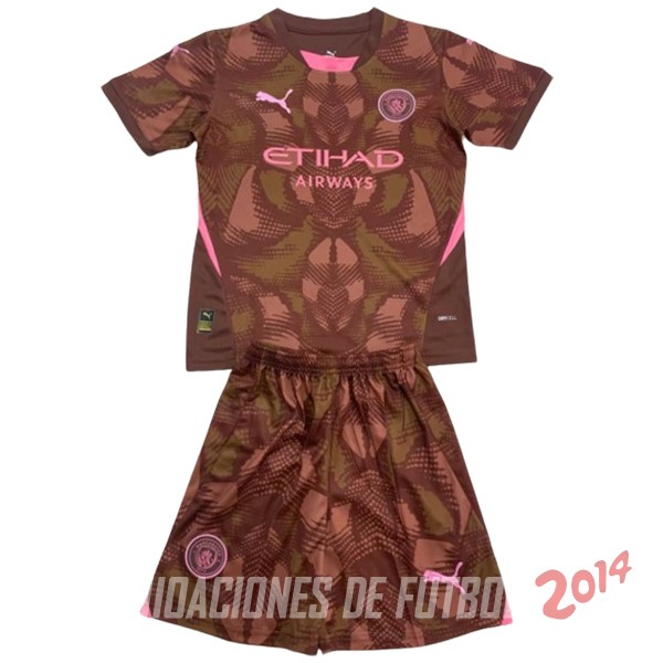 Camiseta Del Conjunto Completo Manchester City Ninos Portero 2024/2025 Borgona