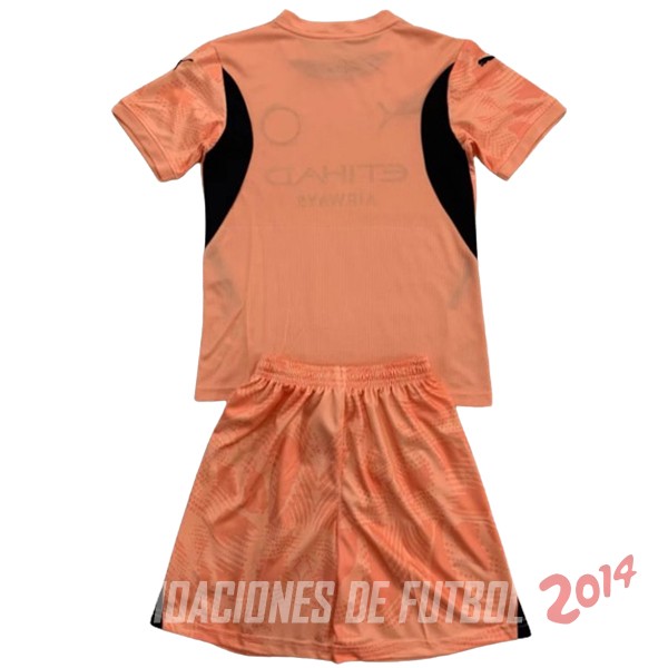 Camiseta Del Conjunto Completo Manchester City Ninos Portero 2024/2025 Naranja