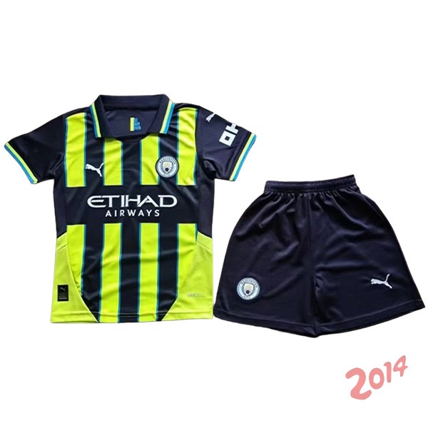 Camiseta Del Conjunto Completo Manchester City Ninos Segunda 2024/2025 Verde