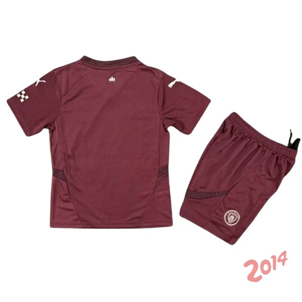 Camiseta Del Conjunto Completo Manchester City Ninos Tercera 2024/2025 Borgona
