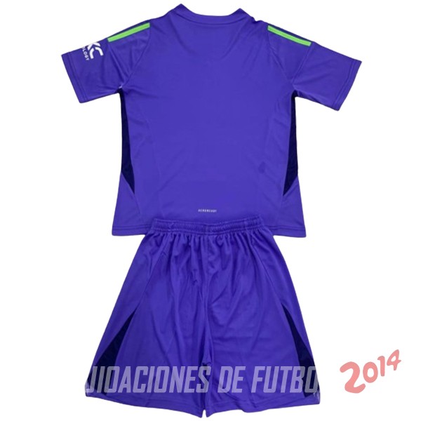 Camiseta Del Conjunto Completo Manchester United Ninos Portero 2024/2025 Purpura