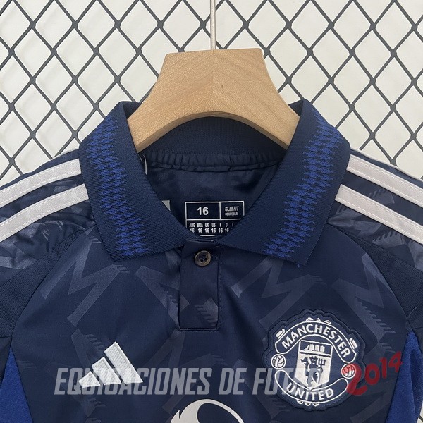 Camiseta Del Conjunto Completo Manchester United Ninos Segunda 2024/2025 Azul