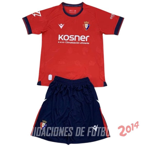 Camiseta Del Conjunto Completo Osasuna Ninos Primera 2024/2025 Rojo
