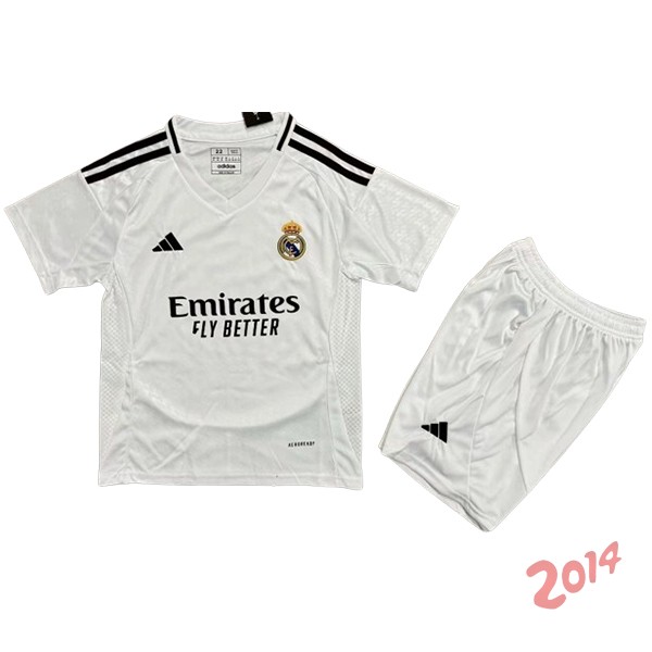 Camiseta Del Conjunto Completo Real Madrid Ninos Primera 2024/2025 Blanco