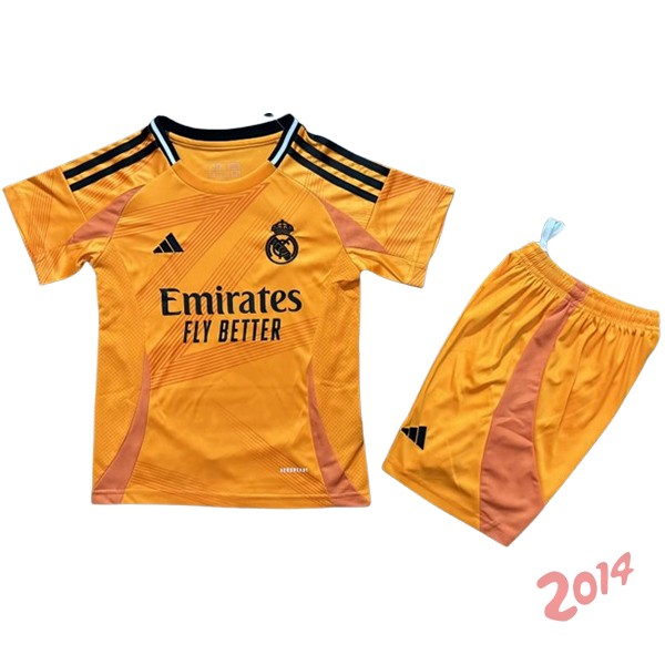 Camiseta Del Conjunto Completo Real Madrid Ninos Segunda 2024/2025 Naranja