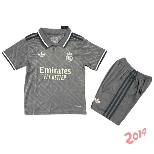 Camiseta Del Conjunto Completo Real Madrid Ninos Tercera 2024/2025 Negro
