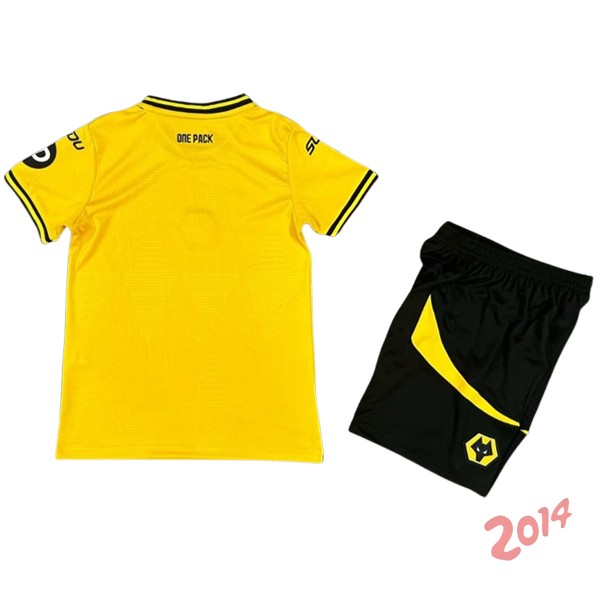 Camiseta Del Conjunto Completo Wolves Ninos Primera 2024/2025 I Amarillo