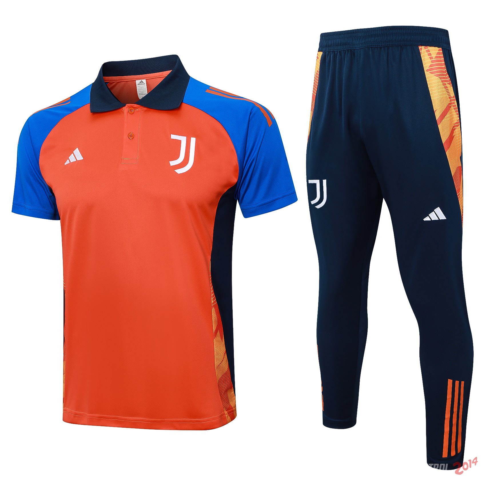 Conjunto Completo Polo Juventus 2024/2025 Naranja Azul Marino