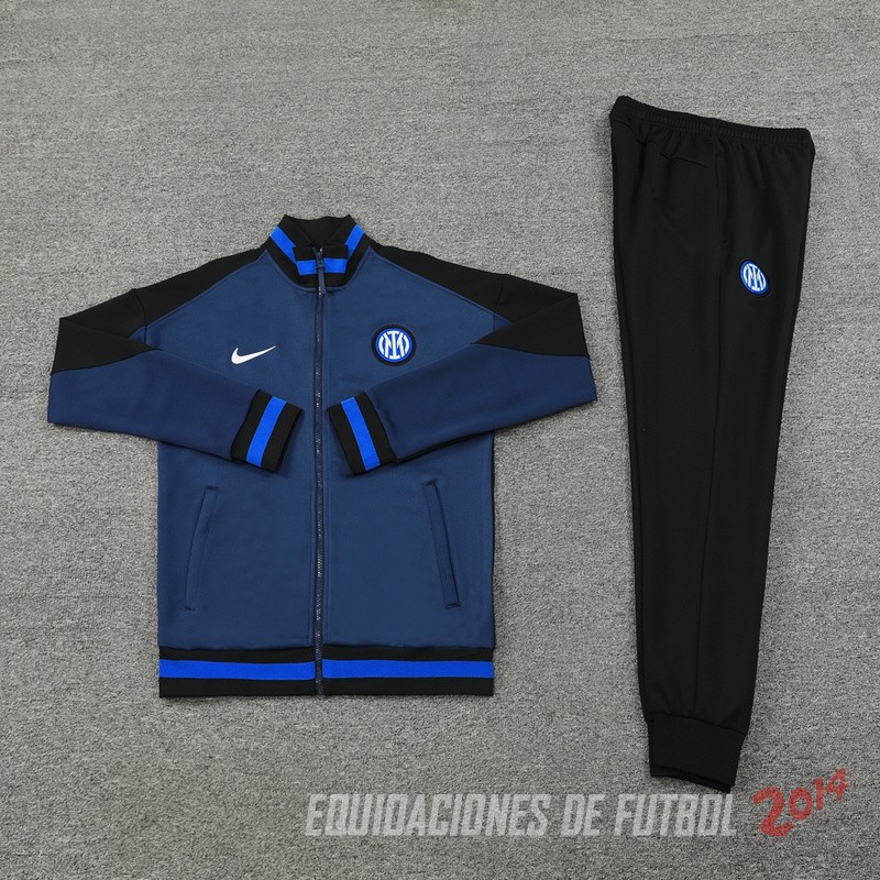 Conjunto Completo Ropa Deportiva Con Cremallera Larga Inter Milan 2024/2025 Azul Negro