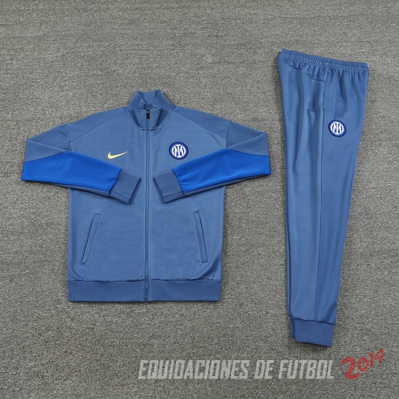 Conjunto Completo Ropa Deportiva Con Cremallera Larga Inter Milan 2024/2025 Gris Azul