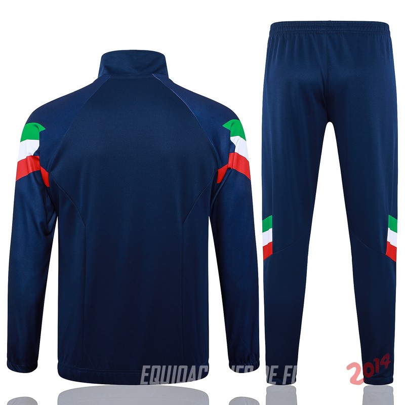 Conjunto Completo Ropa Deportiva Con Cremallera Larga Italia 2024 Azul II Marino