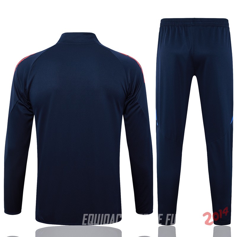 Conjunto Completo Ropa Deportiva Con Cremallera Larga Italia 2024 Azul I Marino