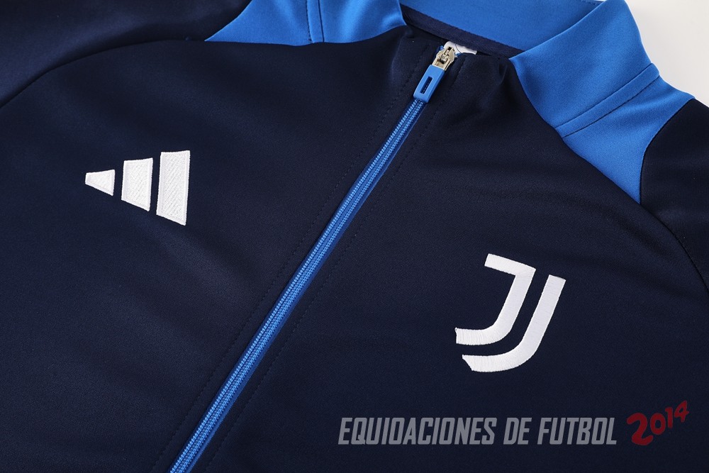 Conjunto Completo Ropa Deportiva Con Cremallera Larga Juventus 2024/2025 Azul Marino Naranja