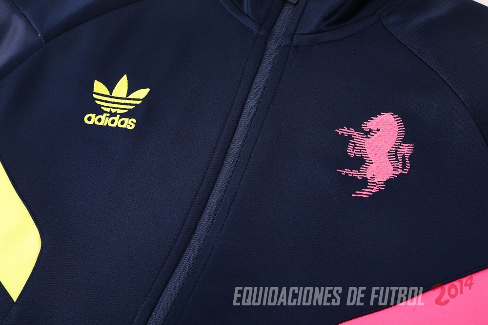 Conjunto Completo Ropa Deportiva Con Cremallera Larga Juventus 2024/2025 Azul Marino Rosa