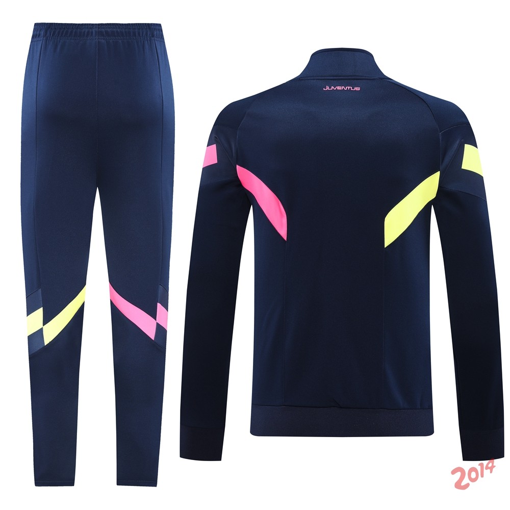 Conjunto Completo Ropa Deportiva Con Cremallera Larga Juventus 2024/2025 Azul Marino Rosa