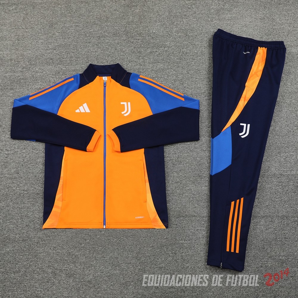 Conjunto Completo Ropa Deportiva Con Cremallera Larga Juventus 2024/2025 Naranja Azul