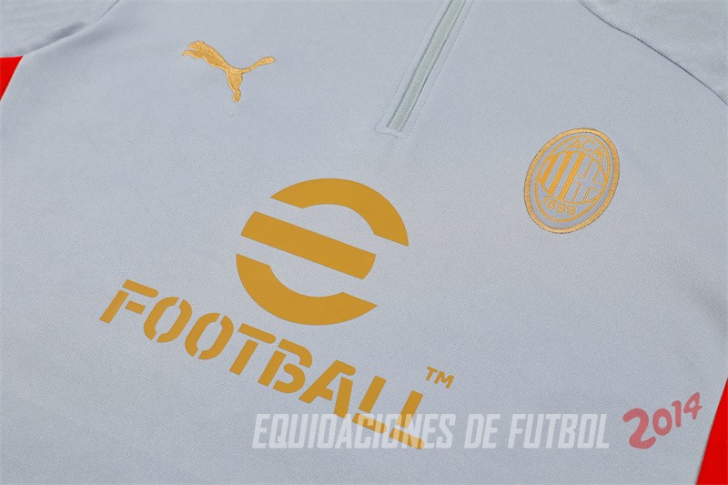 Conjunto Completo Sudadera Entrenamiento AC Milan 2024/2025 Gris