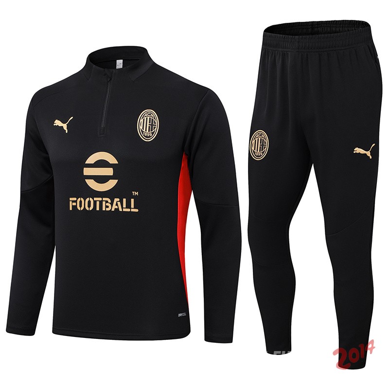 Conjunto Completo Sudadera Entrenamiento AC Milan 2024/2025 Negro