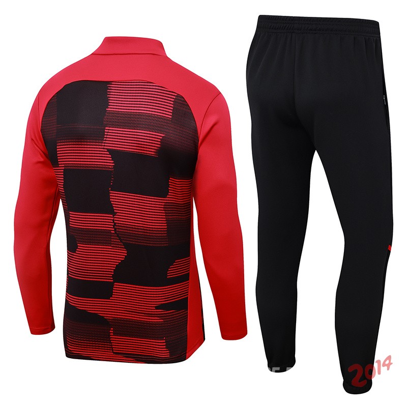 Conjunto Completo Sudadera Entrenamiento AC Milan 2024/2025 Rojo I Negro