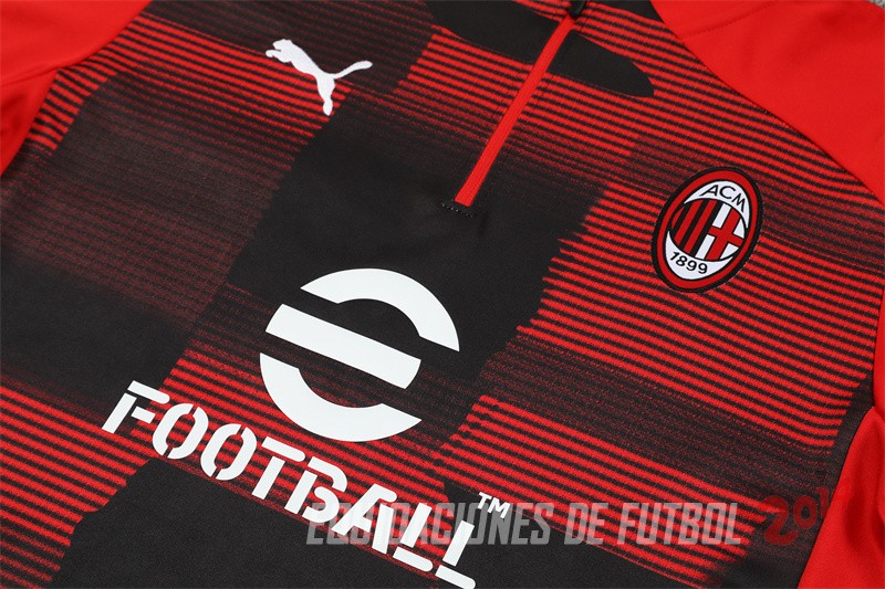 Conjunto Completo Sudadera Entrenamiento AC Milan 2024/2025 Rojo Negro