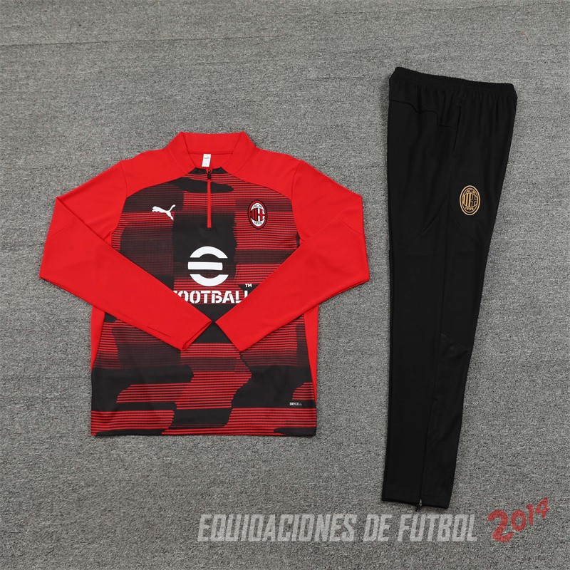 Conjunto Completo Sudadera Entrenamiento AC Milan 2024/2025 Rojo Negro