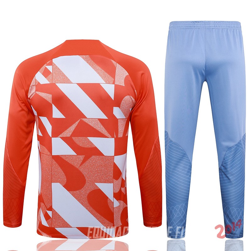 Conjunto Completo Sudadera Entrenamiento Inter Milan 2024/2025 Naranja Blanco
