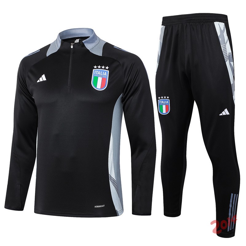 Conjunto Completo Sudadera Entrenamiento Italia 2024 Negro Gris