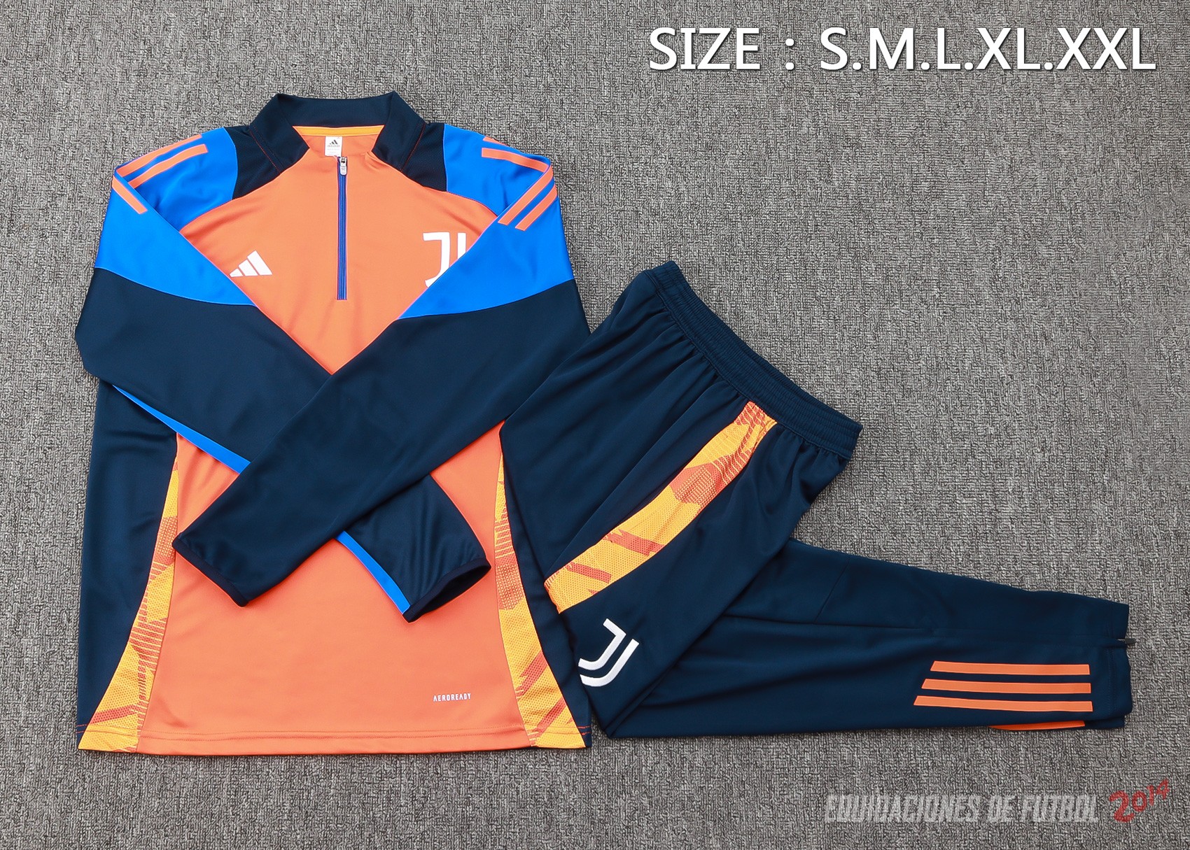 Conjunto Completo Sudadera Entrenamiento Juventus 2024/2025 Naranja Azul