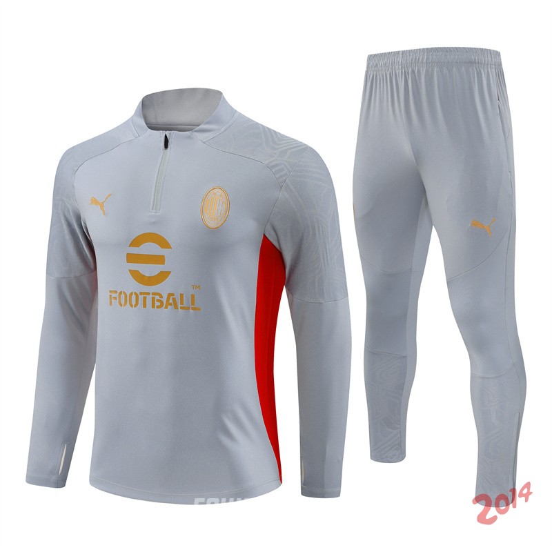 Entrenamiento Conjunto Completo Ninos AC Milan 2024/2025 Gris