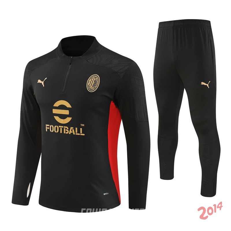 Entrenamiento Conjunto Completo Ninos AC Milan 2024/2025 Negro