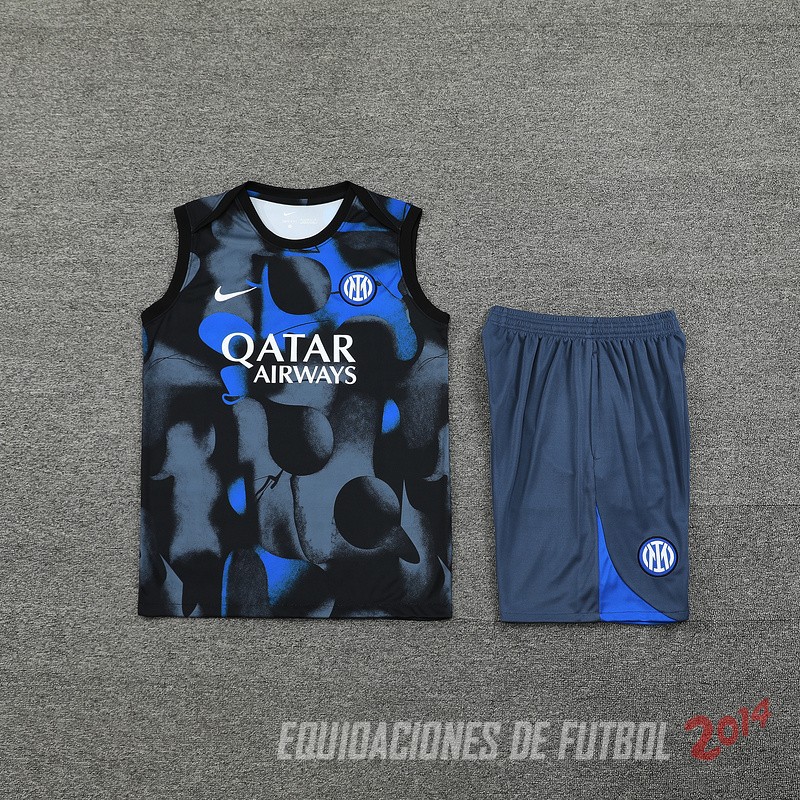Entrenamiento Sin Mangas Conjunto Completo Inter Milan 2024/2025 Azul Gris