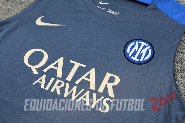 Entrenamiento Sin Mangas Conjunto Completo Inter Milan 2024/2025 Gris I Azul