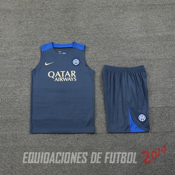 Entrenamiento Sin Mangas Conjunto Completo Inter Milan 2024/2025 Gris I Azul