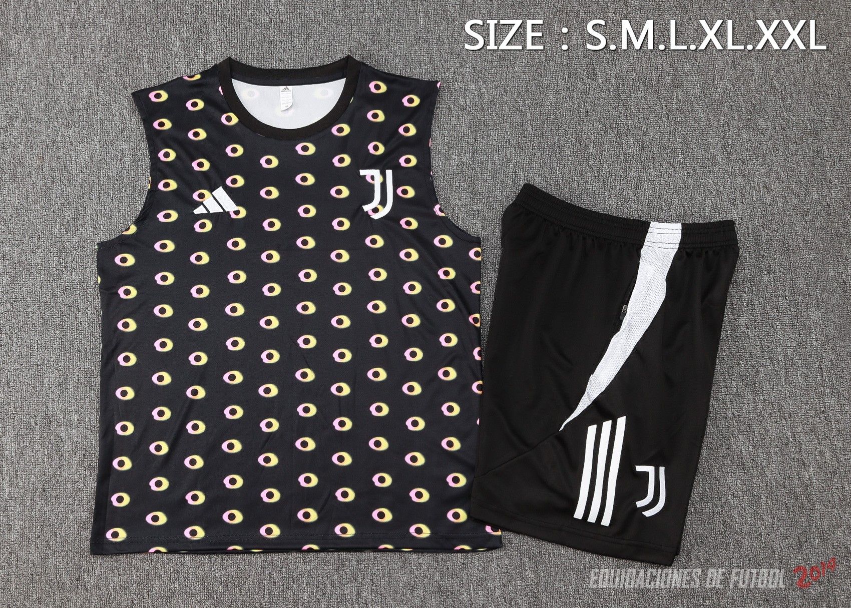 Entrenamiento Sin Mangas Conjunto Completo Juventus 2024/2025 Negro Blanco