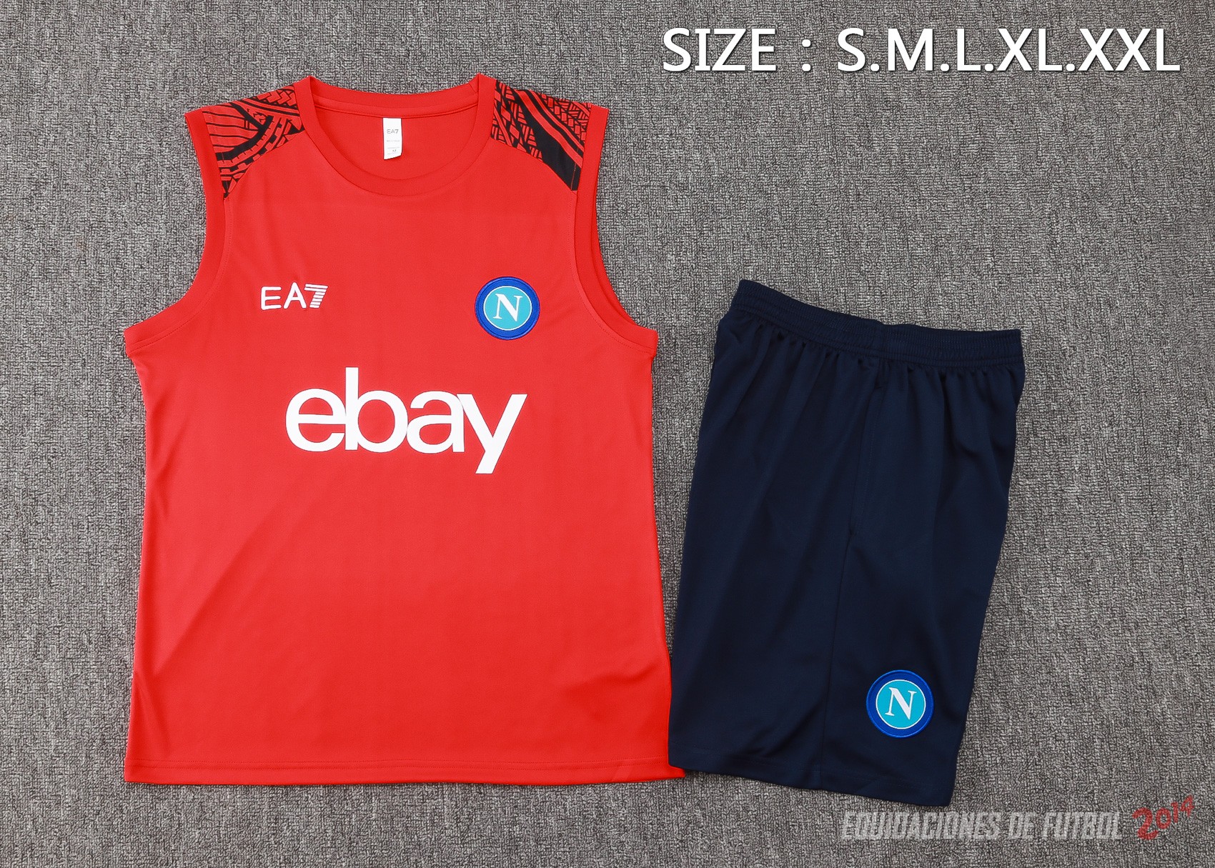 Entrenamiento Sin Mangas Conjunto Completo Napoli 2024/2025 Rojo I Azul