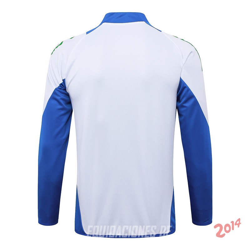 Ropa Deportiva Con Cremallera Larga Italia 2024 Blanco Azul
