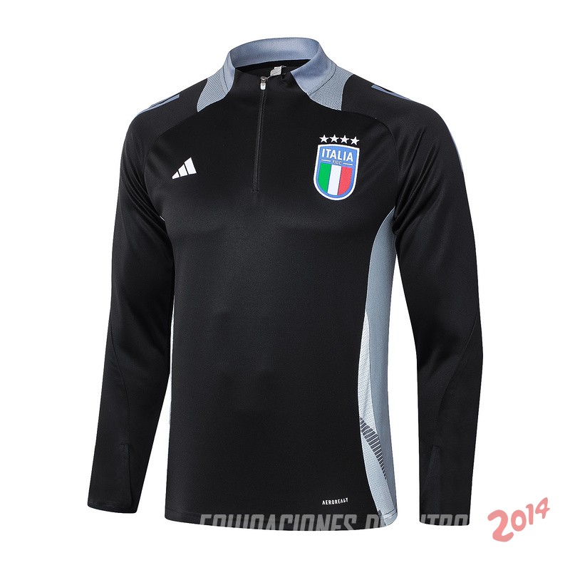 Sudadera Entrenamiento Italia 2024 Negro Gris